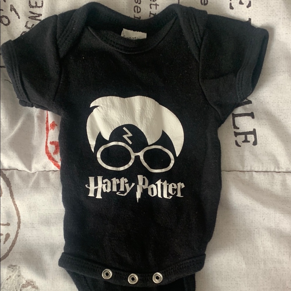 Black Harry Potter Baby Onesie